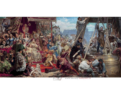 DDSO-3708 Jan Matejko - Zavěšení zvonu Zygmunt na věži katedrály v Krakově roku 1521