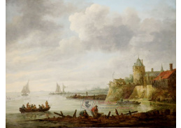 D-8180 Jan van Goyen - Říční scéna s opevněným břehem